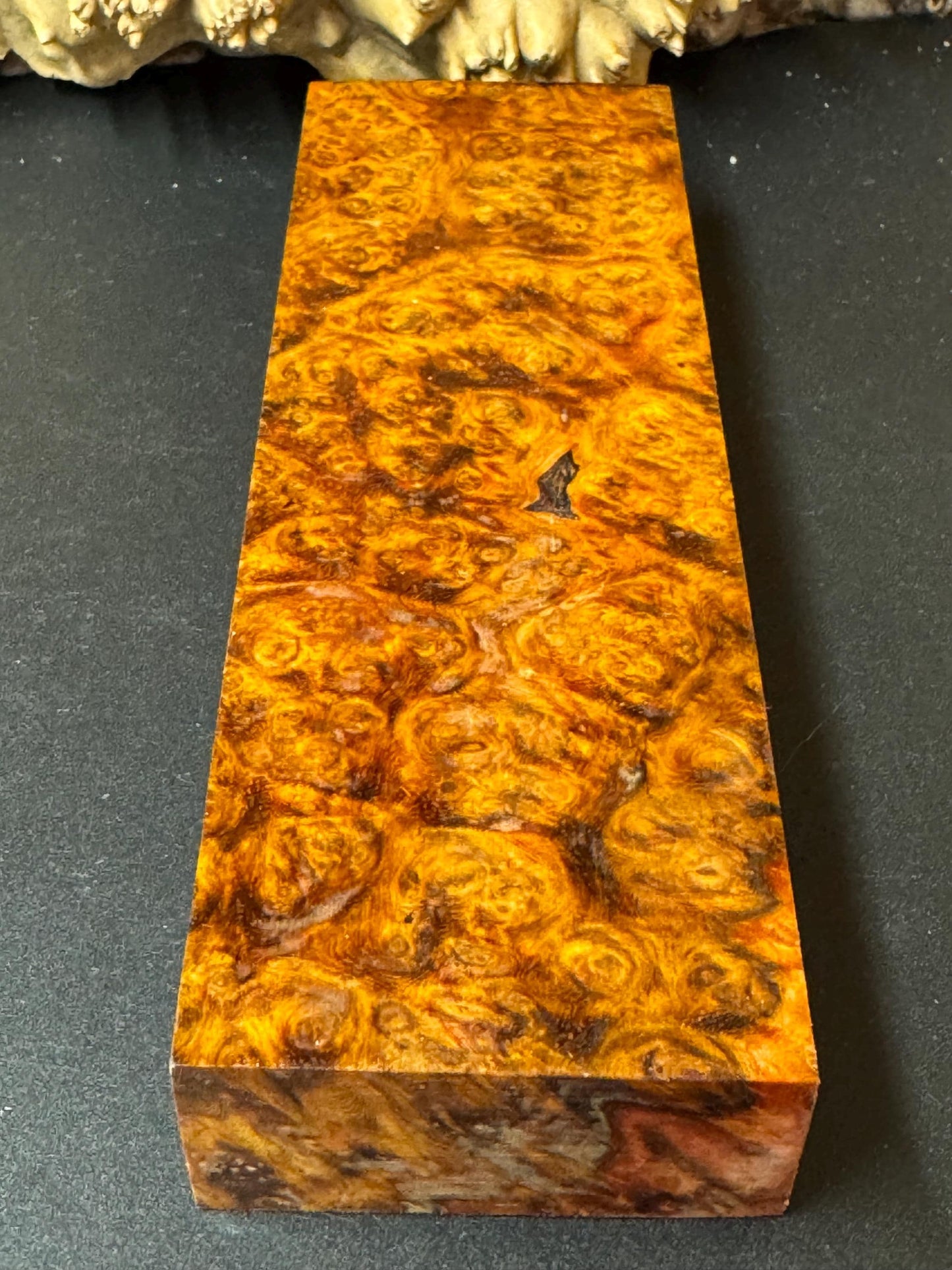 Stabilized Amboyna Burl Turning Block/ 1911 Grips / Knife Block AB3