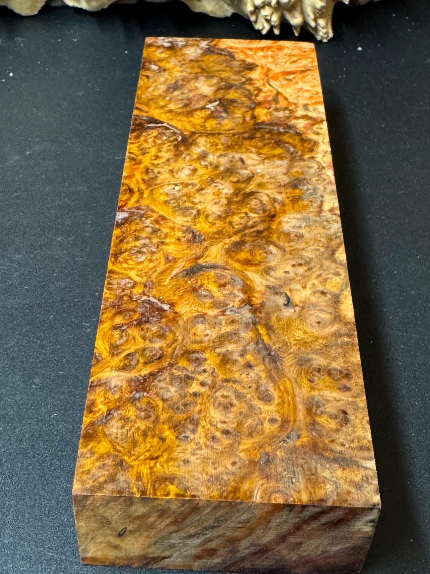 Stabilized Amboyna Burl Turning Block/ 1911 Grips / Knife Block AB3