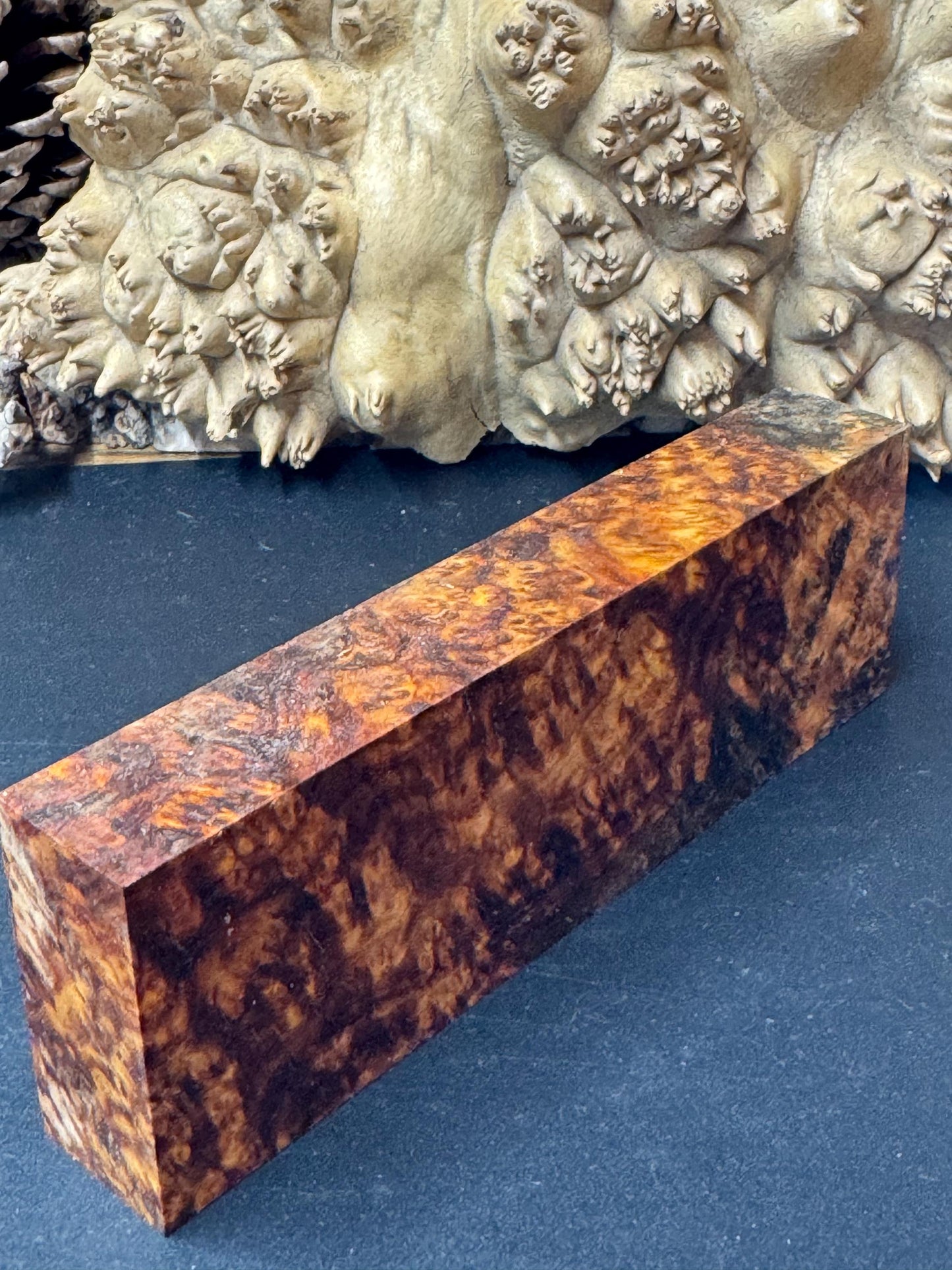 Stabilized Amboyna Burl Turning Block/ 1911 Grips / Knife Block AB4