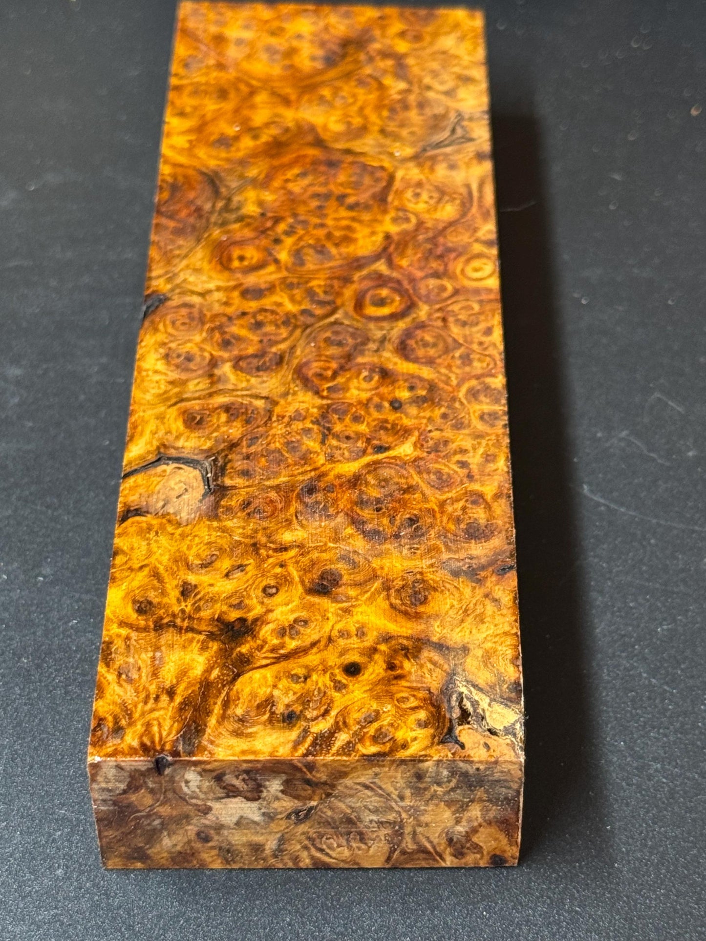 Stabilized Amboyna Burl Turning Block/ 1911 Grips / Knife Block AB5