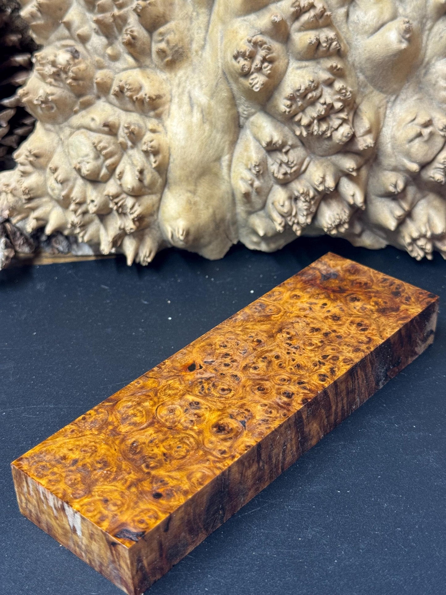 Stabilized Amboyna Burl Turning Block/ 1911 Grips / Knife Block AB5