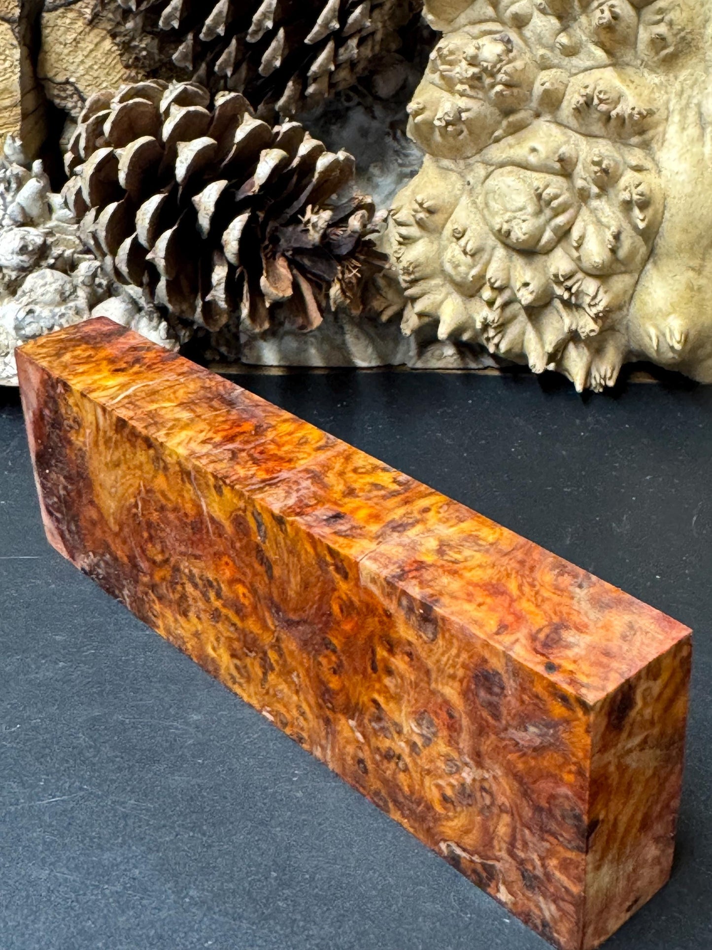 Stabilized Amboyna Burl Turning Block/ 1911 Grips / Knife Block AB6