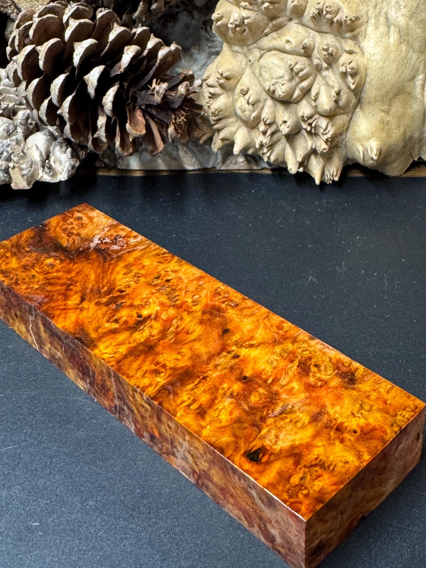 Stabilized Amboyna Burl Turning Block/ 1911 Grips / Knife Block AB6