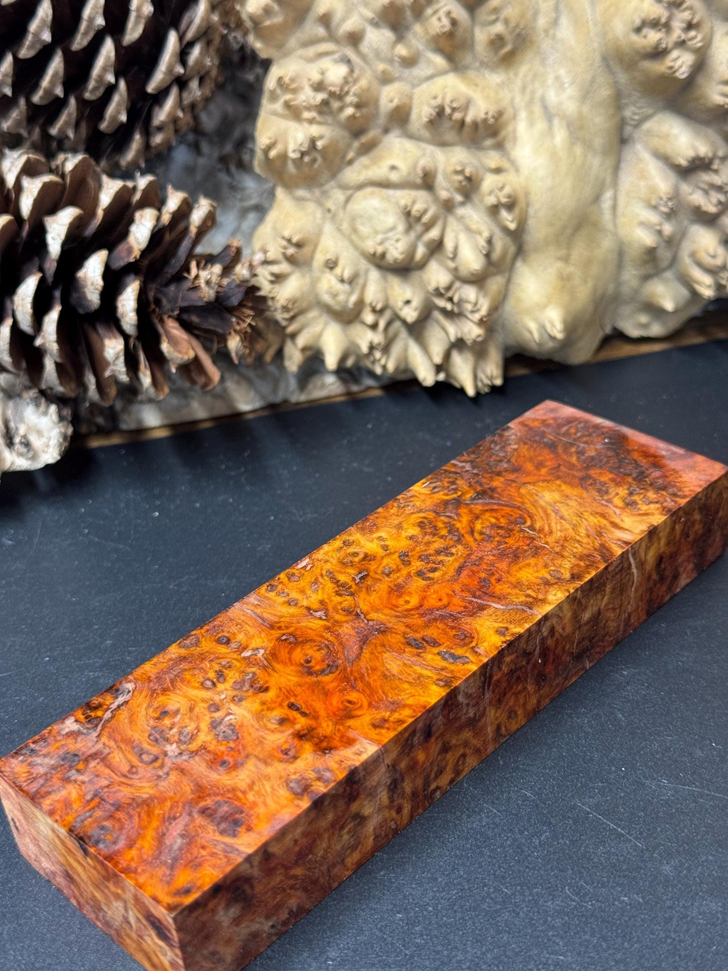 Stabilized Amboyna Burl Turning Block/ 1911 Grips / Knife Block AB6