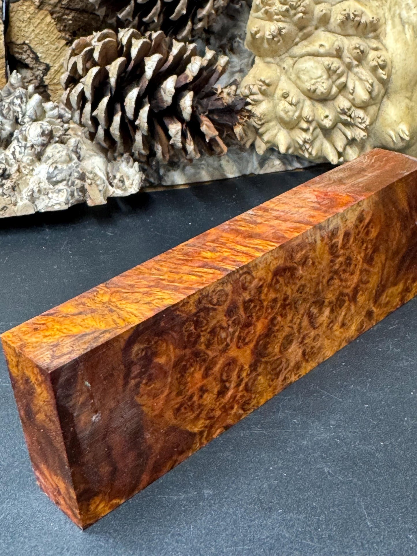 Stabilized Amboyna Burl Turning Block/ 1911 Grips / Knife Block AB7