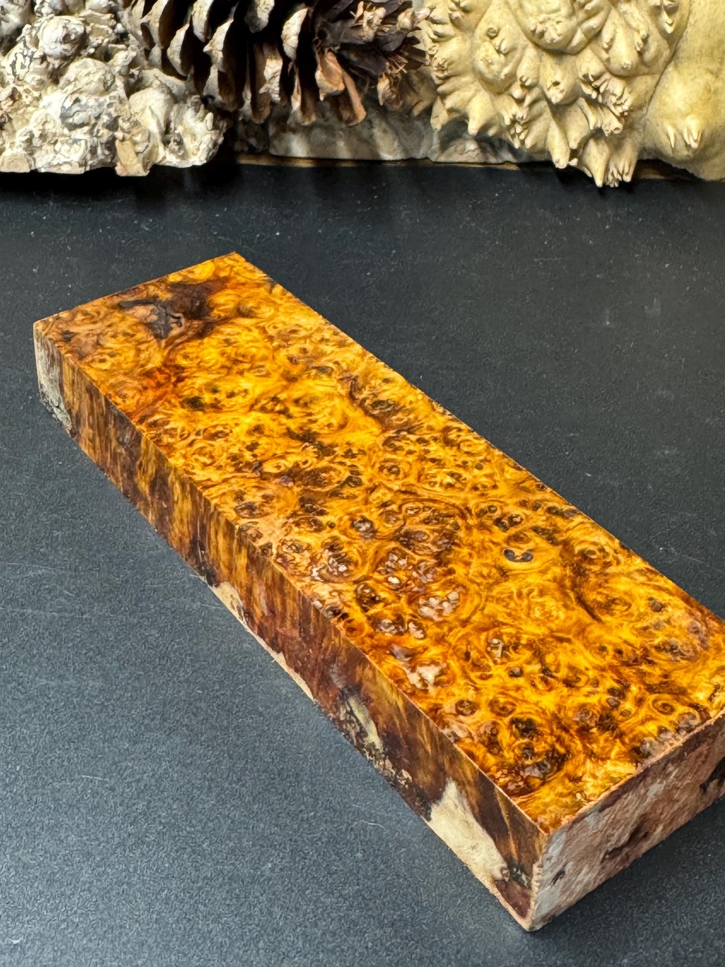 Stabilized Amboyna Burl Turning Block/ 1911 Grips / Knife Block AB8