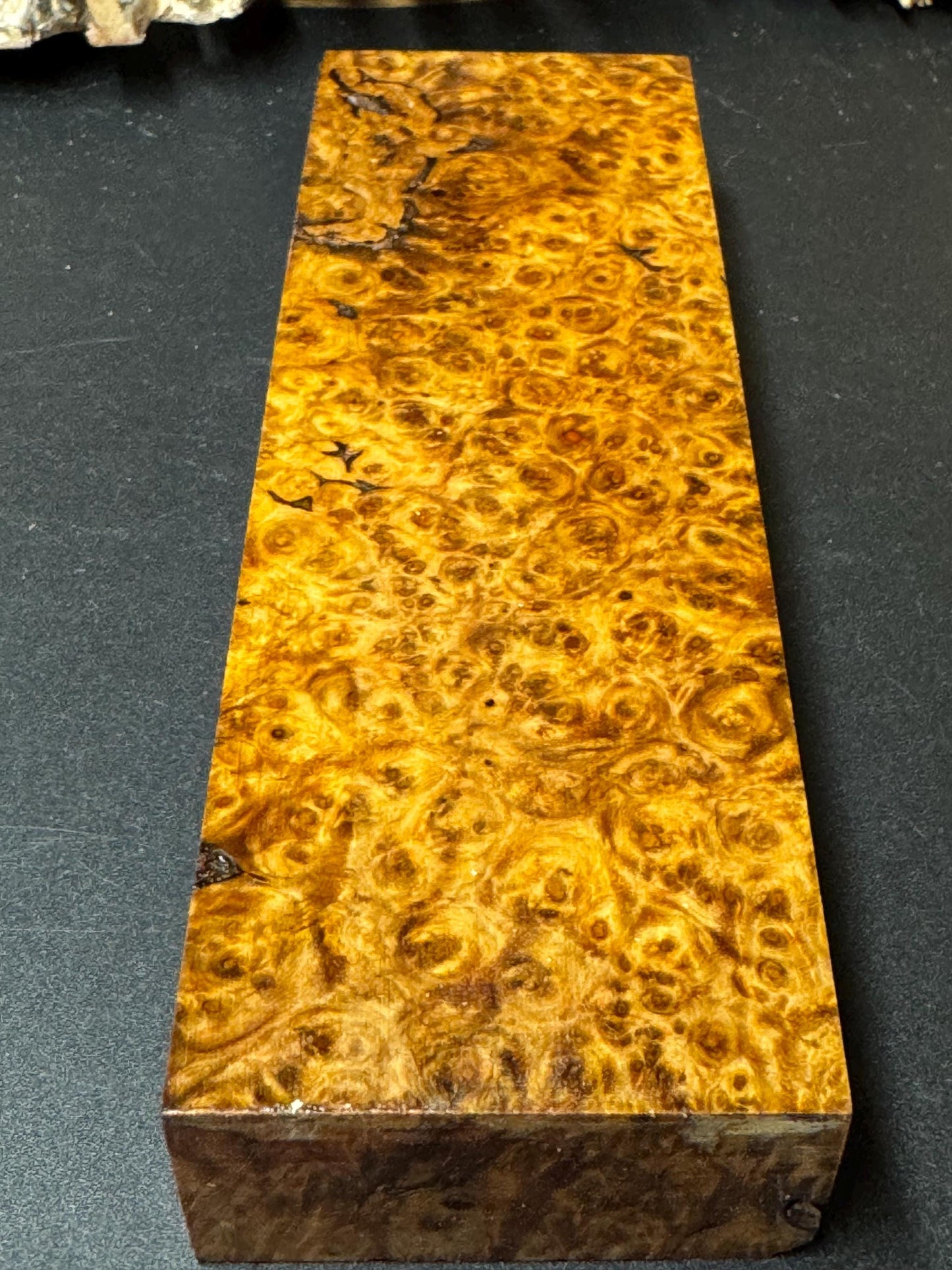Stabilized Amboyna Burl Turning Block/ 1911 Grips / Knife Block AB9