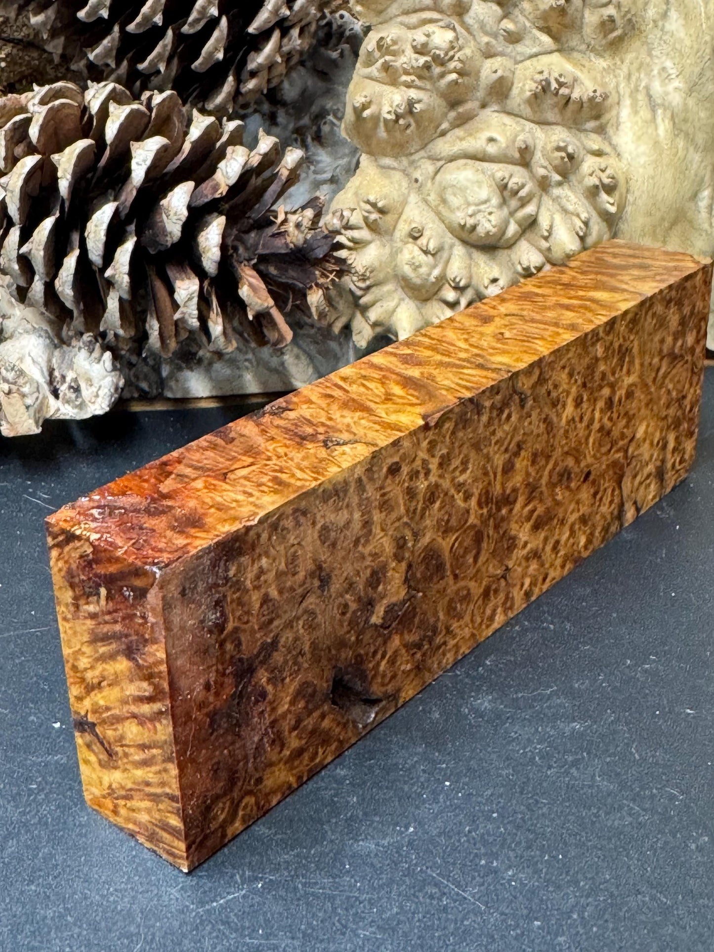 Stabilized Amboyna Burl Turning Block/ 1911 Grips / Knife Block AB9