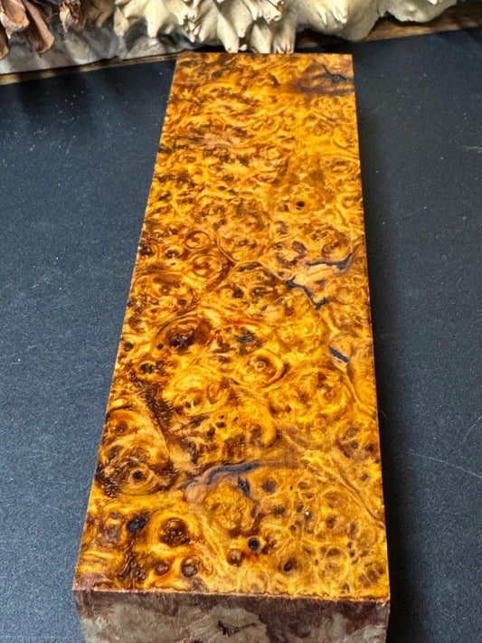 Stabilized Amboyna Burl Turning Block/ 1911 Grips / Knife Block AB10