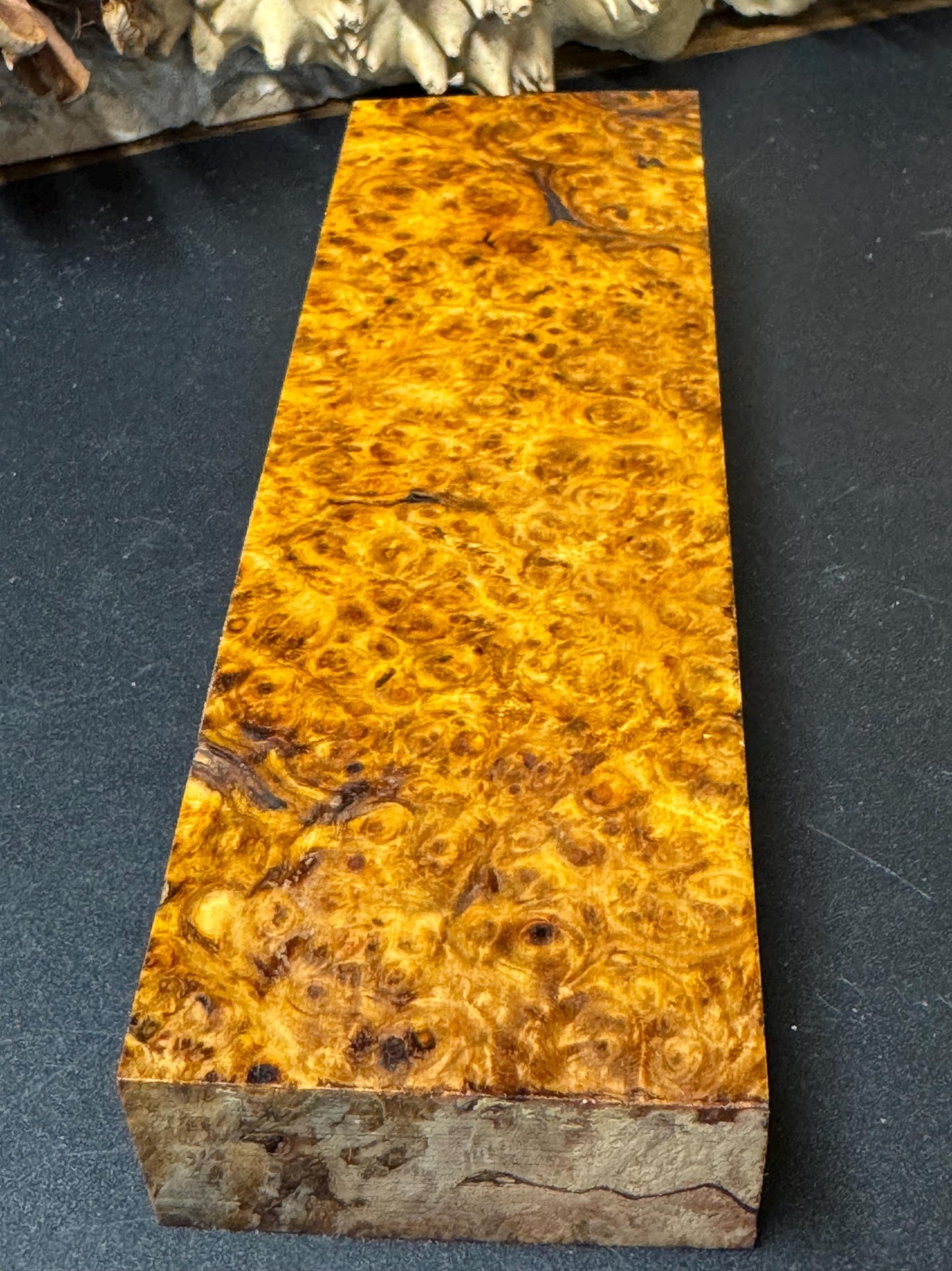 Stabilized Amboyna Burl Turning Block/ 1911 Grips / Knife Block AB11