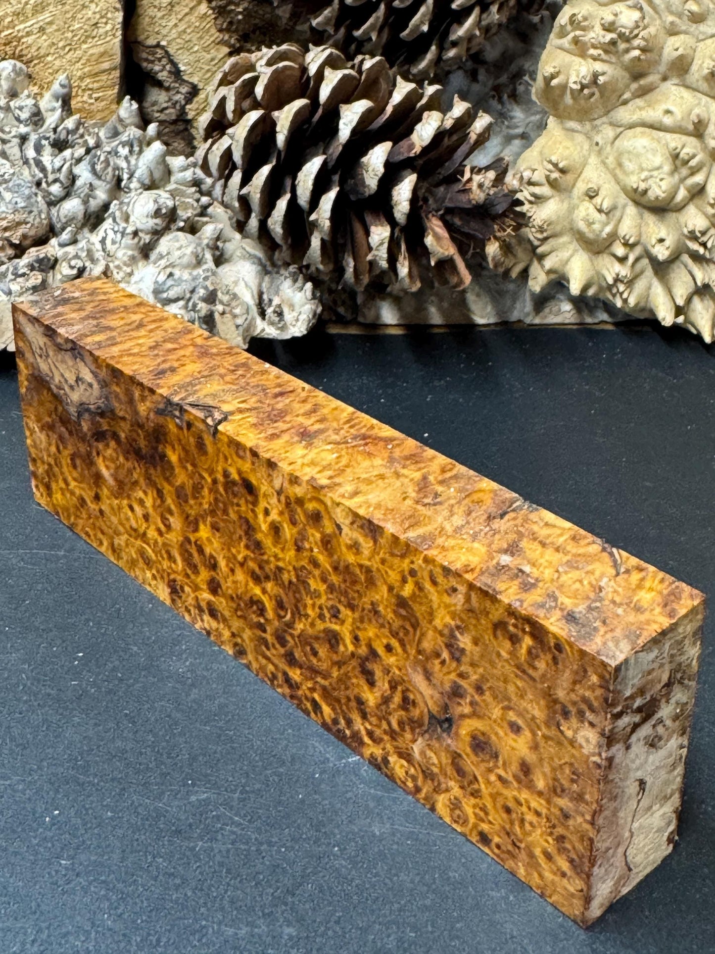 Stabilized Amboyna Burl Turning Block/ 1911 Grips / Knife Block AB11