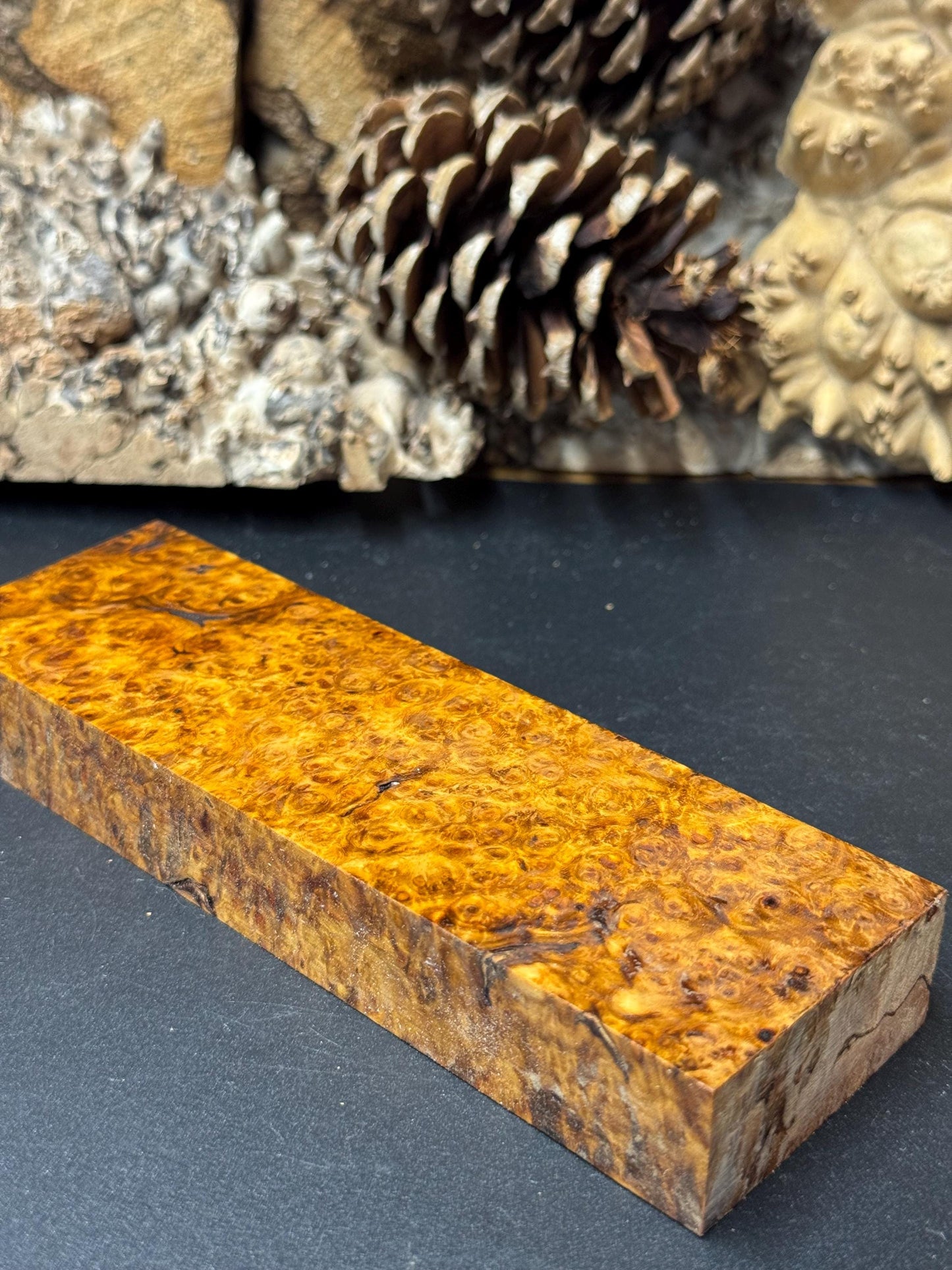 Stabilized Amboyna Burl Turning Block/ 1911 Grips / Knife Block AB11