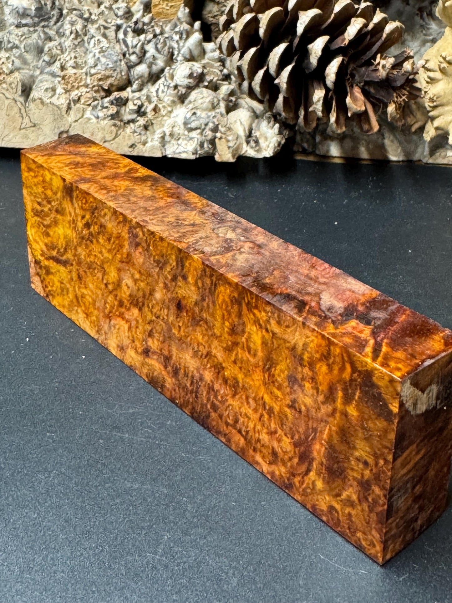 Stabilized Amboyna Burl Turning Block/ 1911 Grips / Knife Block AB12