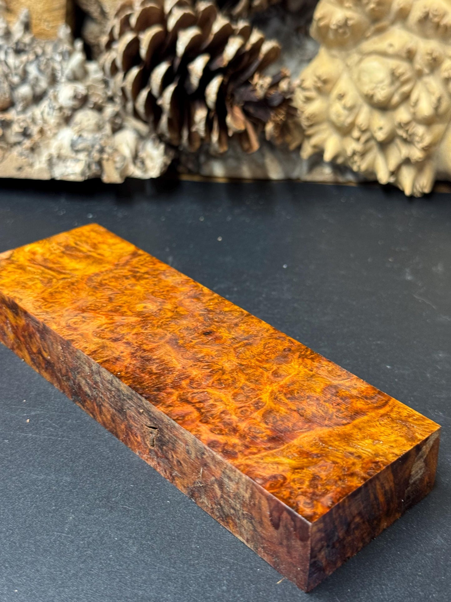 Stabilized Amboyna Burl Turning Block/ 1911 Grips / Knife Block AB12