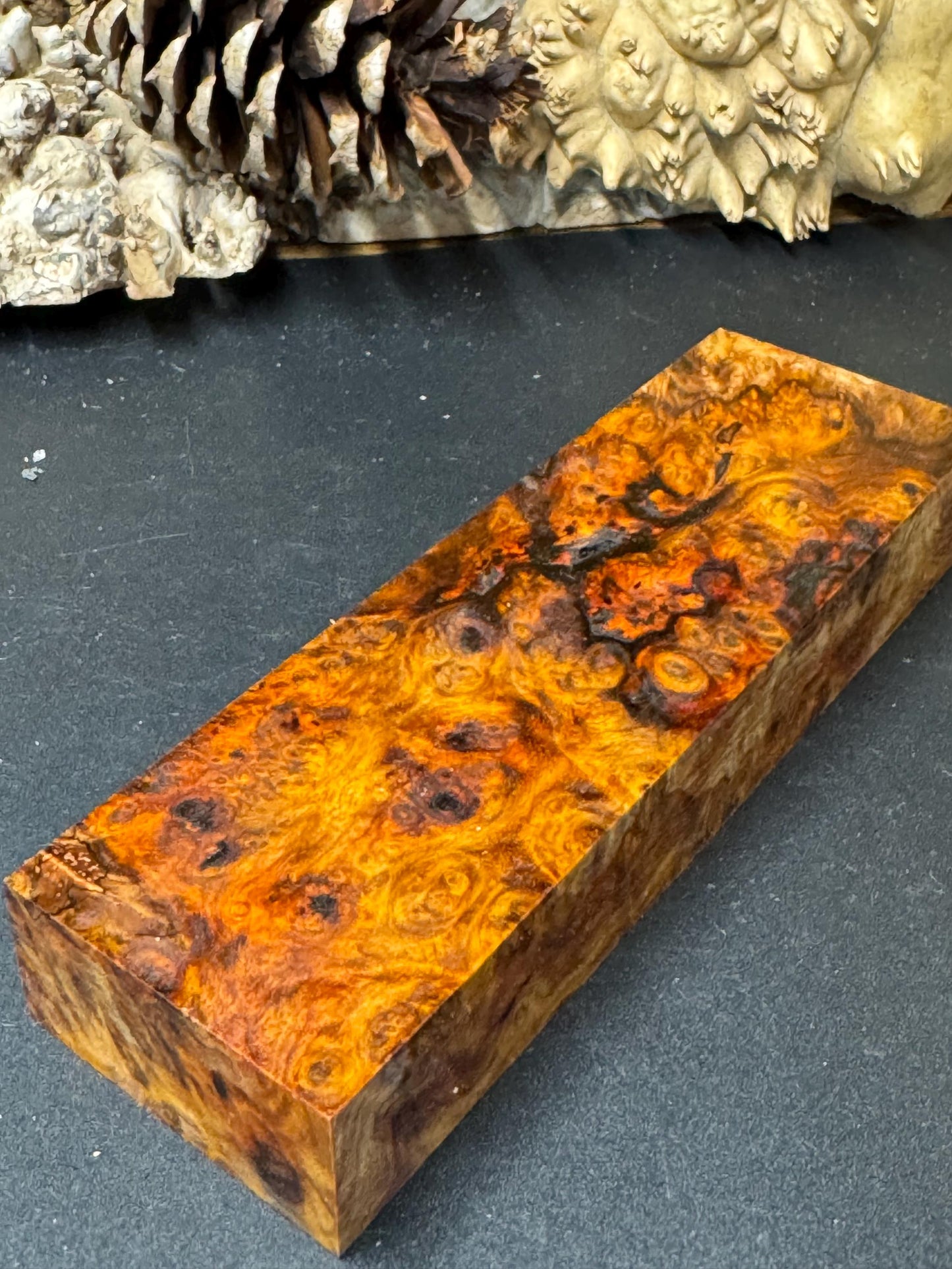 Stabilized Amboyna Burl Turning Block/ 1911 Grips / Knife Block AB13