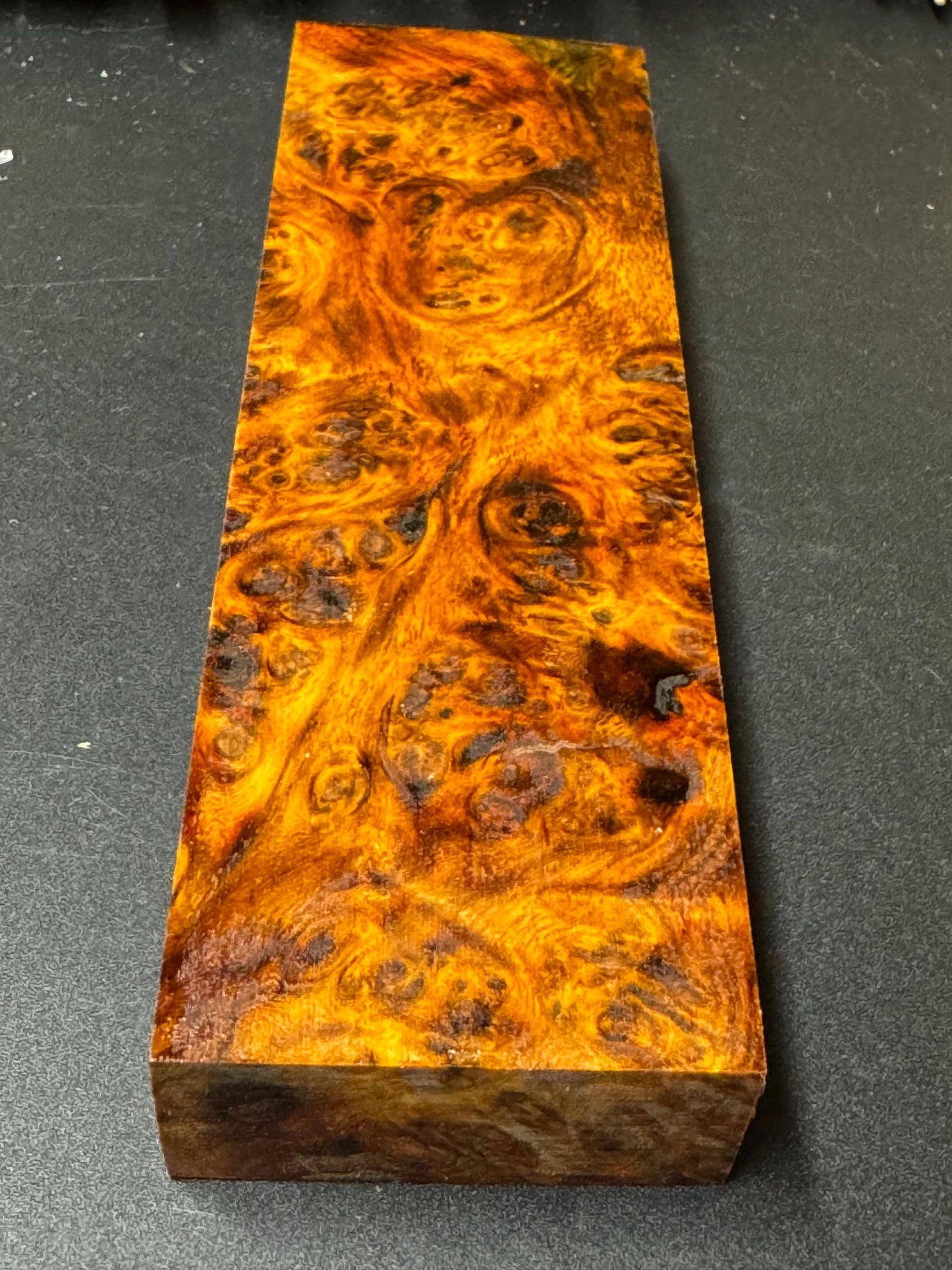 Stabilized Amboyna Burl Turning Block/ 1911 Grips / Knife Block AB13