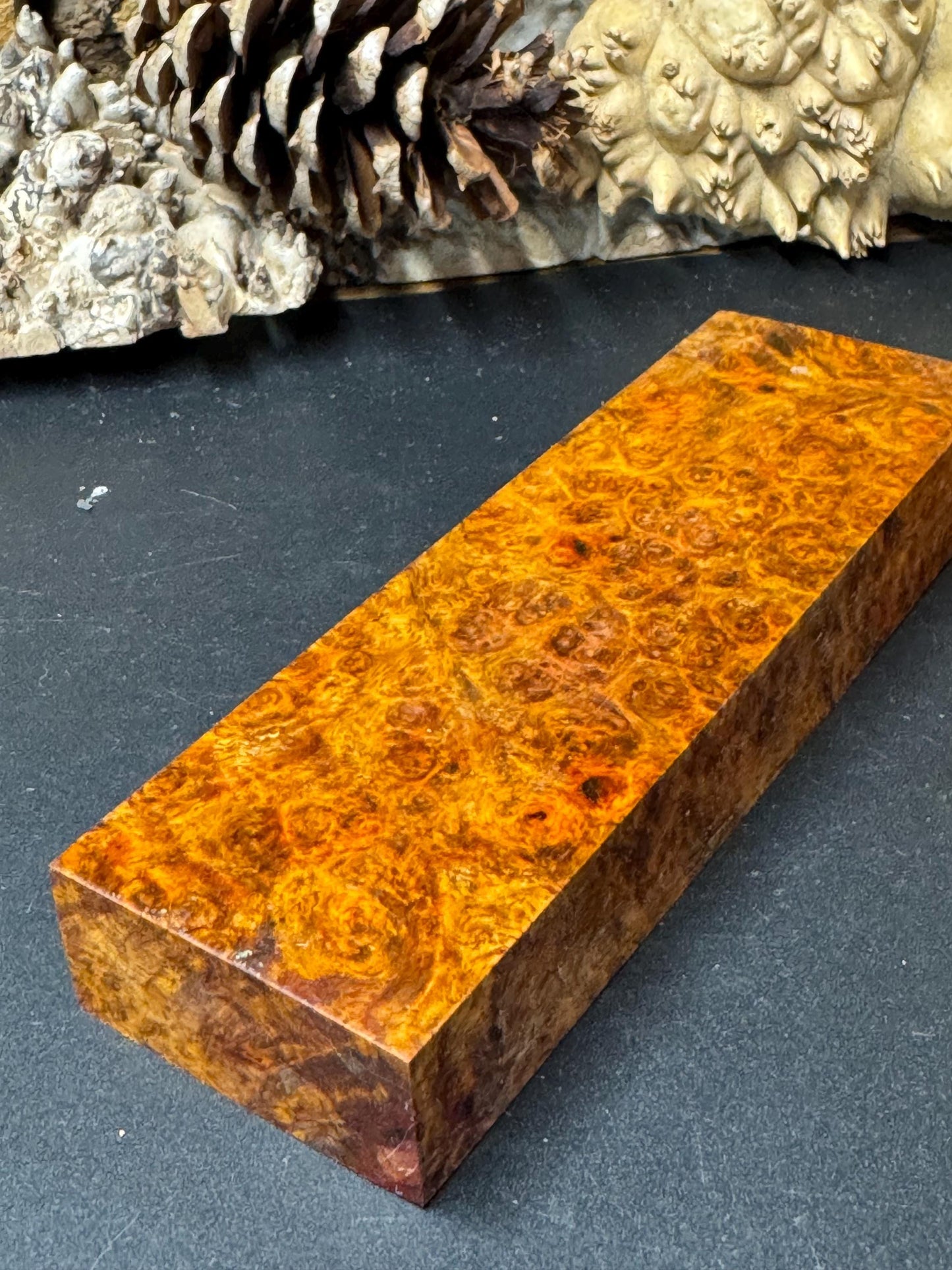 Stabilized Amboyna Burl Turning Block/ 1911 Grips / Knife Block AB14