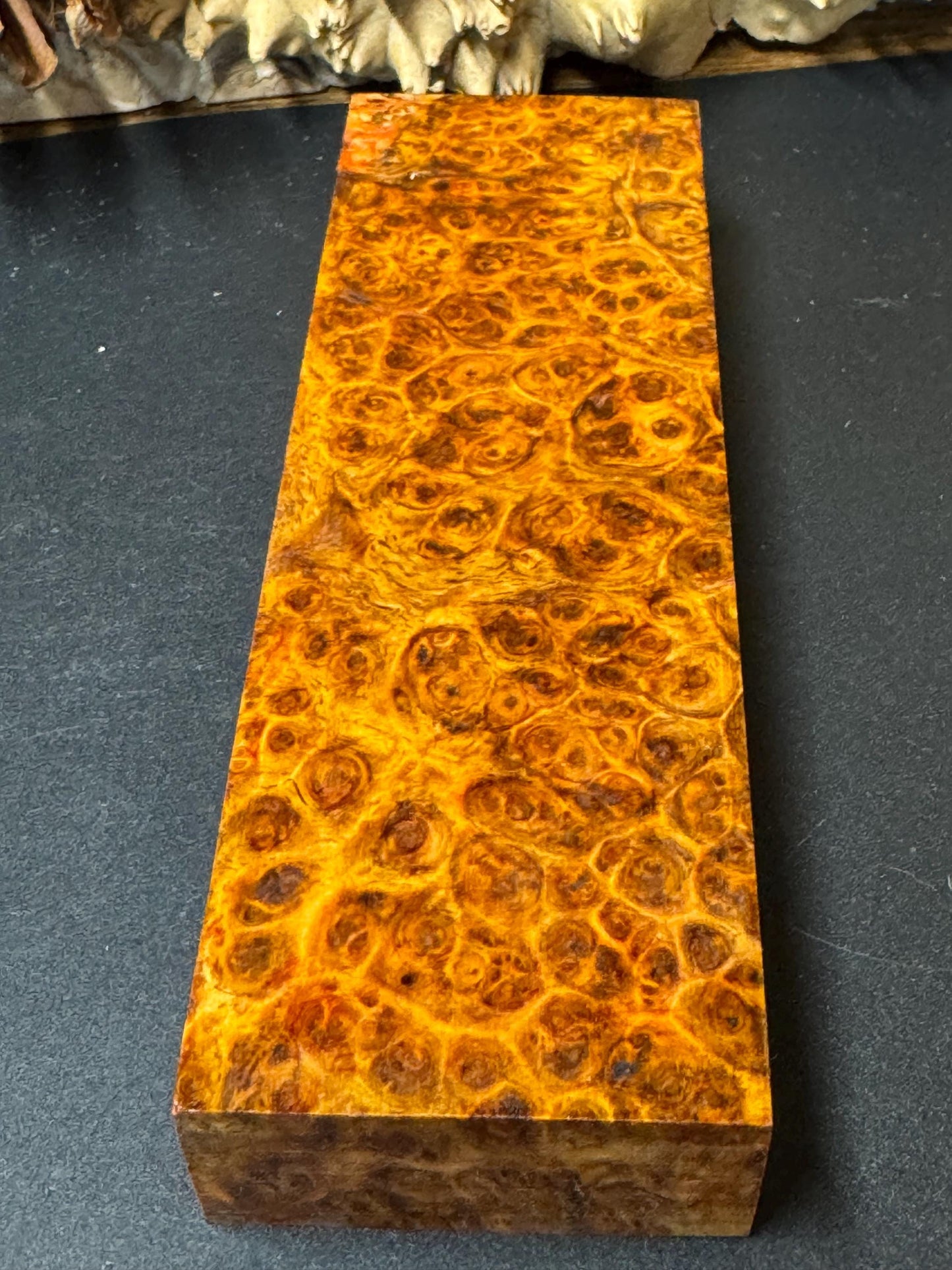 Stabilized Amboyna Burl Turning Block/ 1911 Grips / Knife Block AB15
