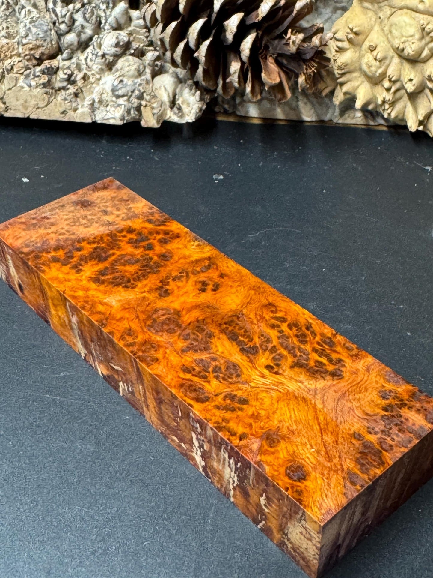 Stabilized Amboyna Burl Turning Block/ 1911 Grips / Knife Block AB18