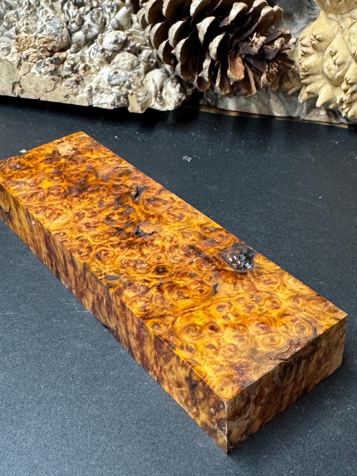Stabilized Amboyna Burl Turning Block/ 1911 Grips / Knife Block AB19
