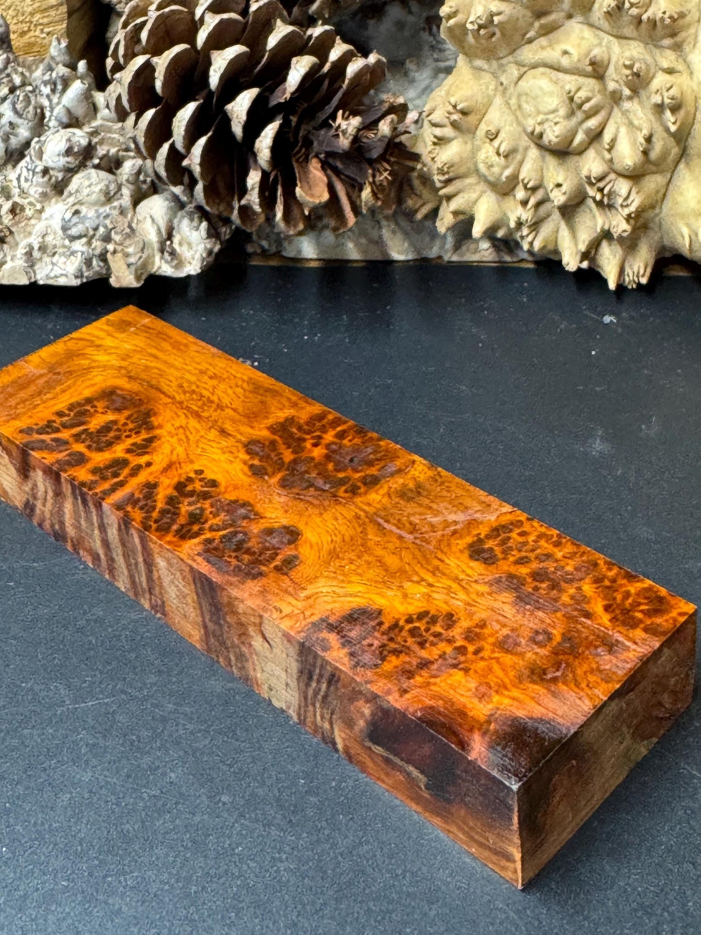 Stabilized Amboyna Burl Turning Block/ 1911 Grips / Knife Block AB21