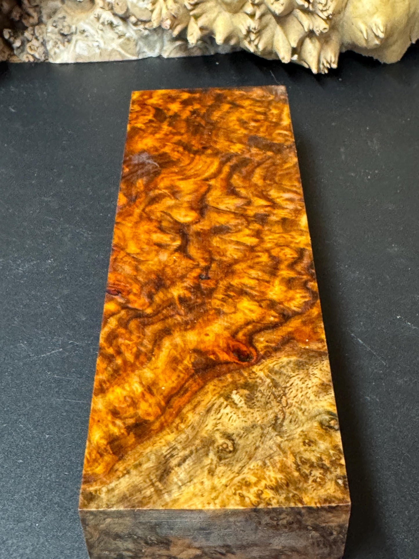 Stabilized Amboyna Burl Turning Block/ 1911 Grips / Knife Block AB1