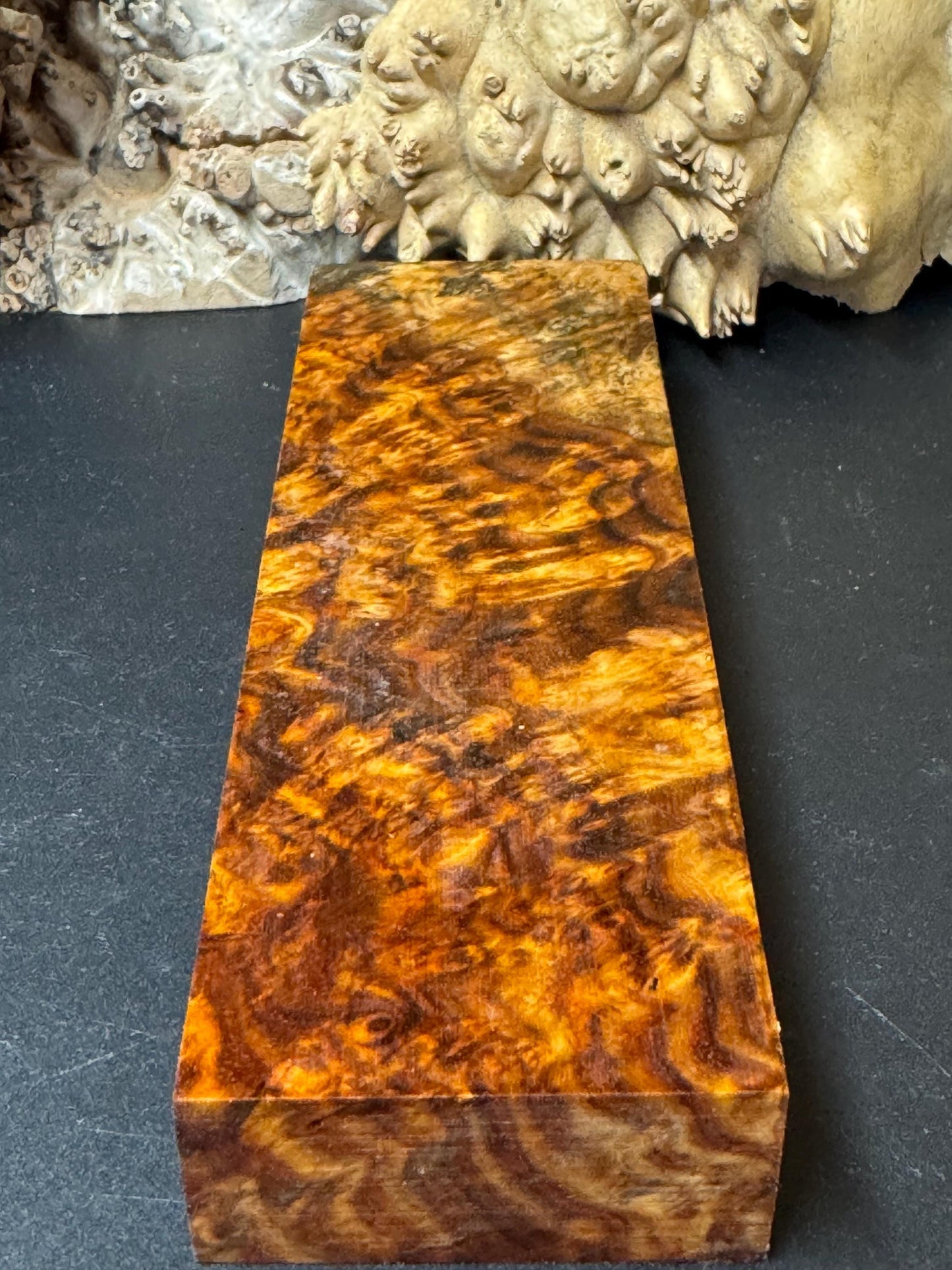 Stabilized Amboyna Burl Turning Block/ 1911 Grips / Knife Block AB1