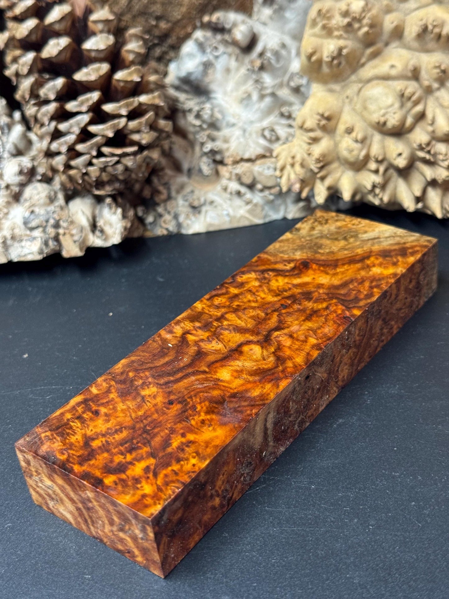 Stabilized Amboyna Burl Turning Block/ 1911 Grips / Knife Block AB1