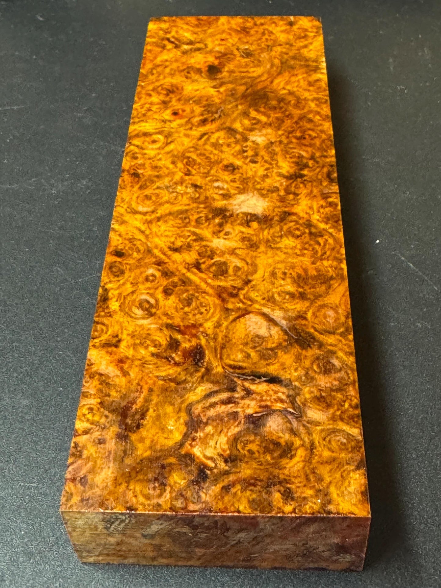 Stabilized Amboyna Burl Turning Block/ 1911 Grips / Knife Block AB2