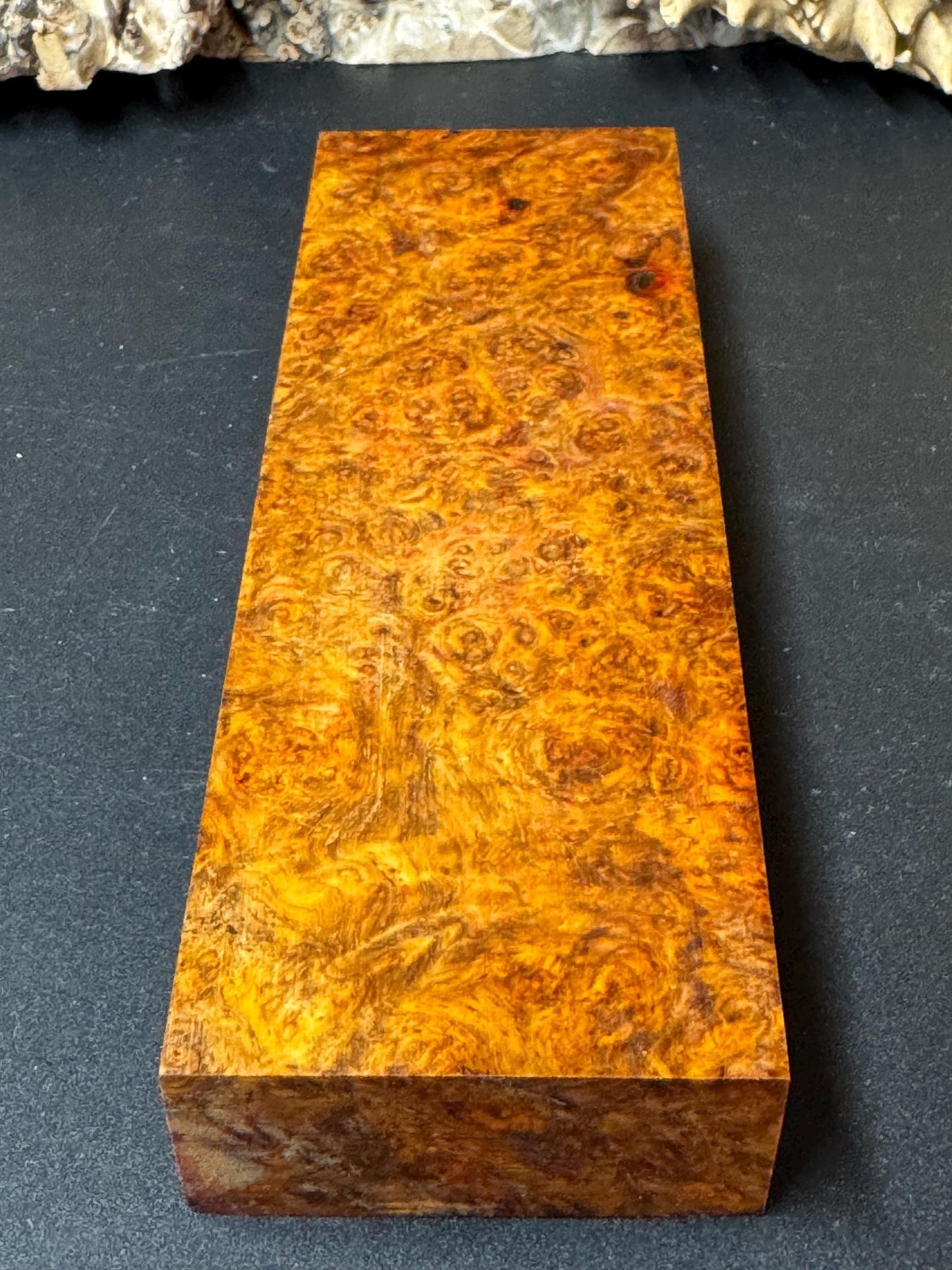 Stabilized Amboyna Burl Turning Block/ 1911 Grips / Knife Block AB2
