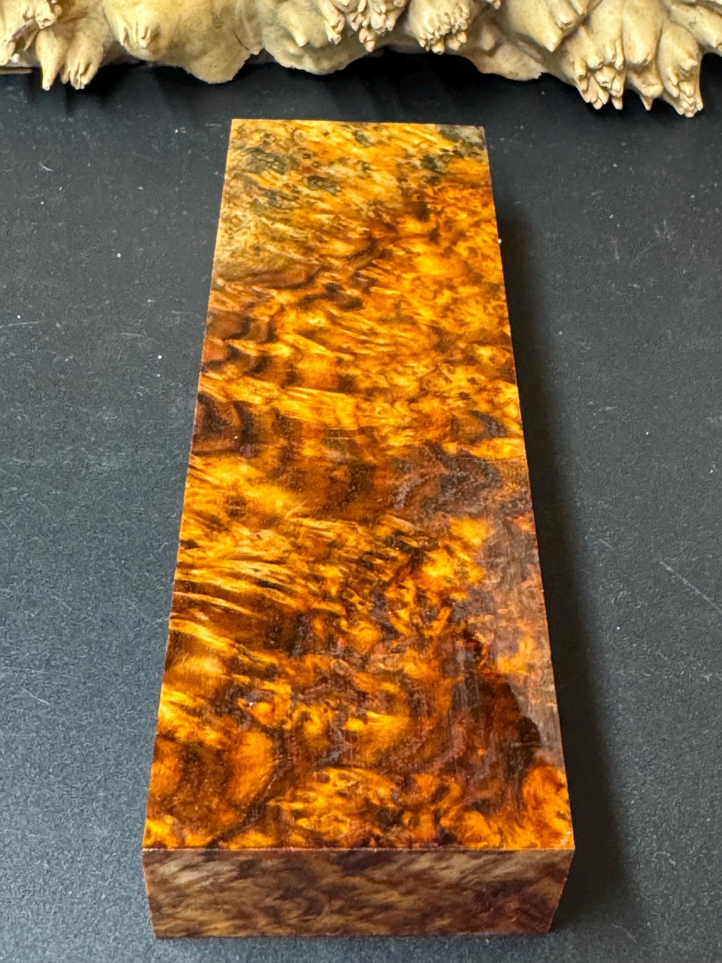Stabilized Amboyna Burl Turning Block/ 1911 Grips / Knife Block AB4