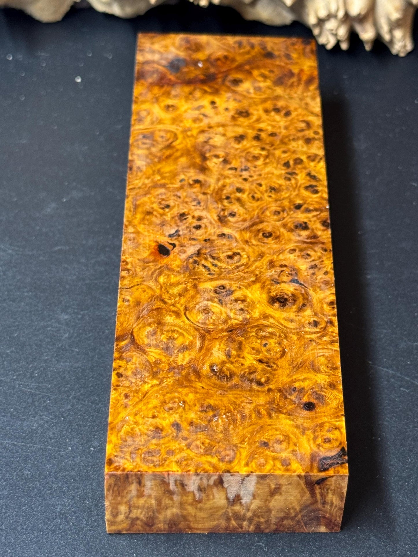Stabilized Amboyna Burl Turning Block/ 1911 Grips / Knife Block AB5