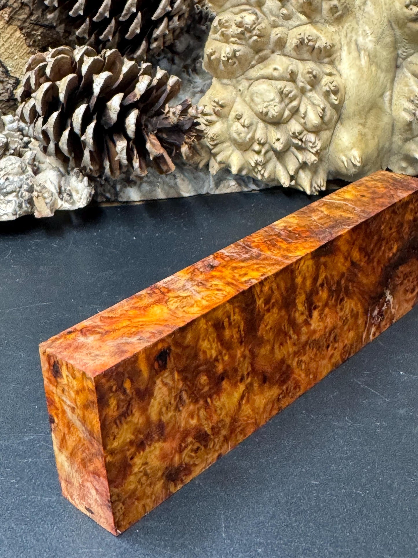 Stabilized Amboyna Burl Turning Block/ 1911 Grips / Knife Block AB6