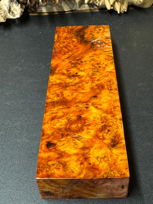 Stabilized Amboyna Burl Turning Block/ 1911 Grips / Knife Block AB6