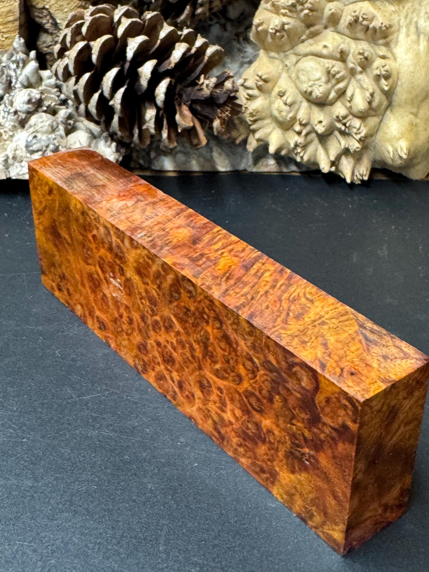 Stabilized Amboyna Burl Turning Block/ 1911 Grips / Knife Block AB7