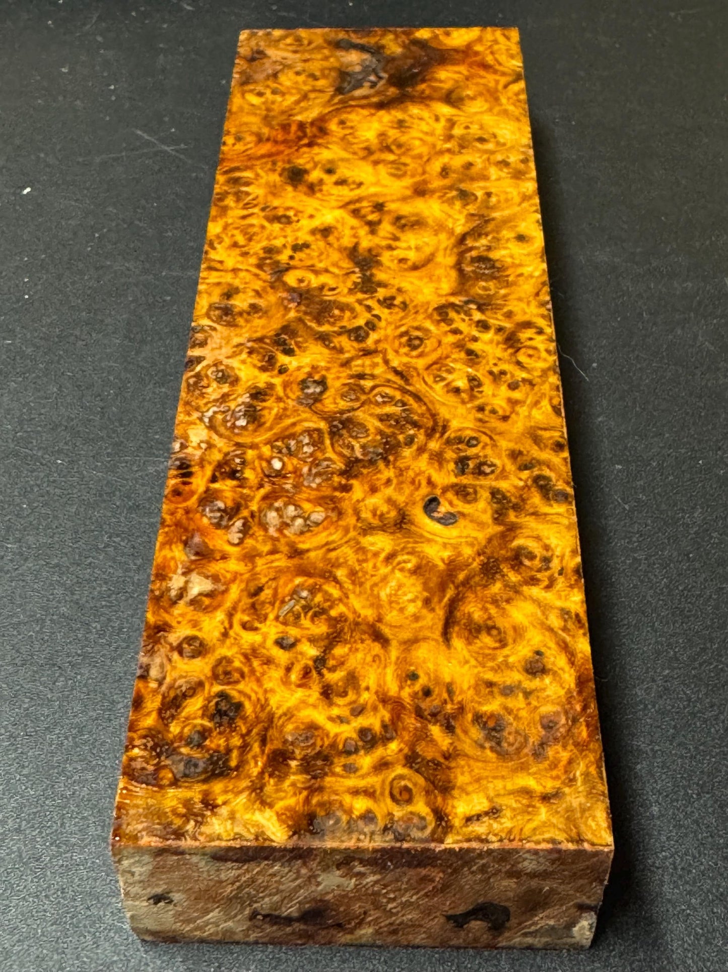Stabilized Amboyna Burl Turning Block/ 1911 Grips / Knife Block AB8