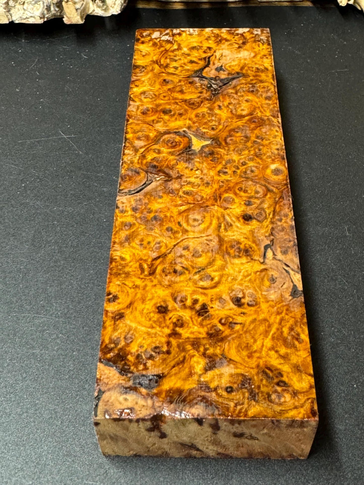 Stabilized Amboyna Burl Turning Block/ 1911 Grips / Knife Block AB8