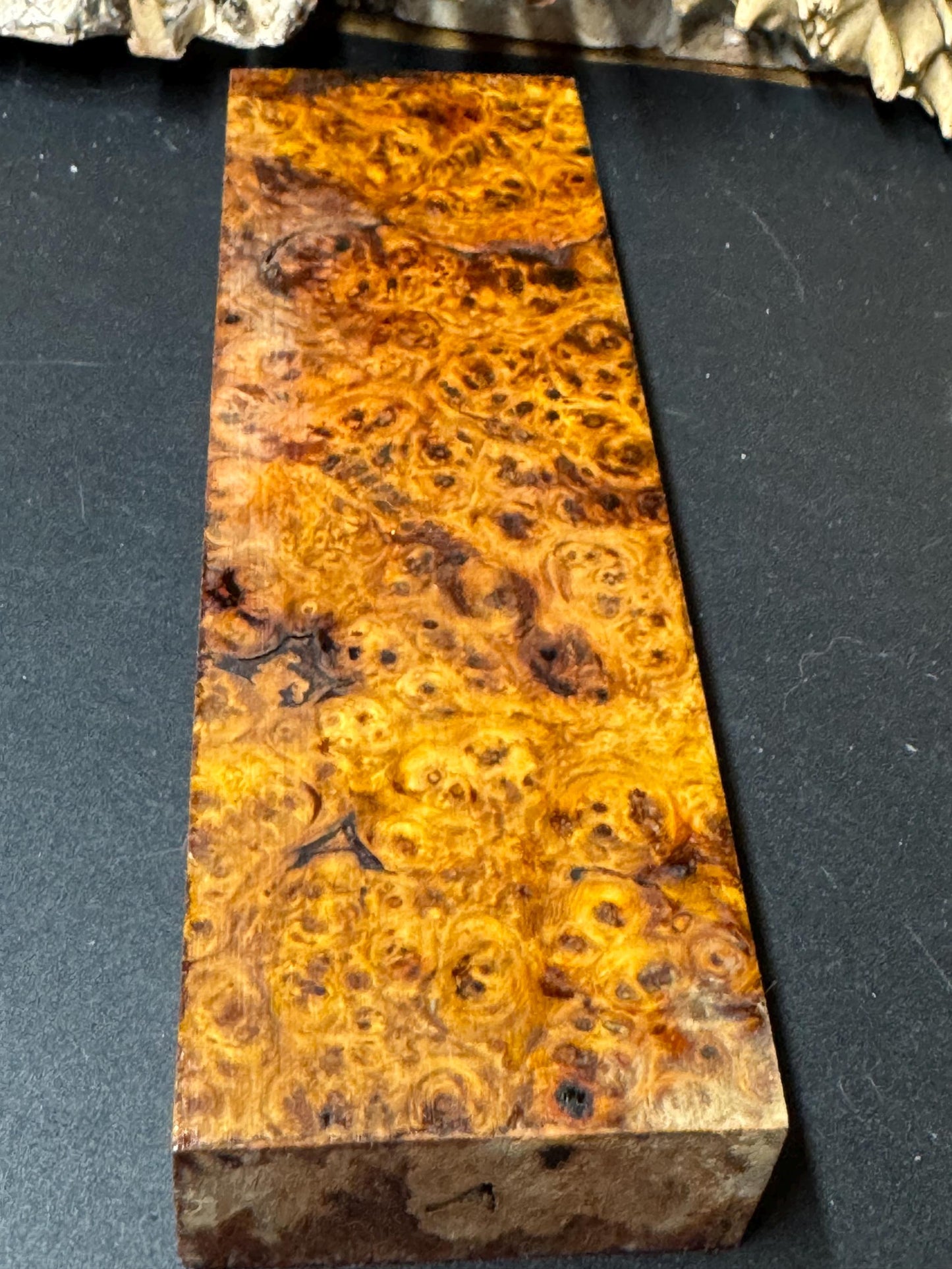 Stabilized Amboyna Burl Turning Block/ 1911 Grips / Knife Block AB10
