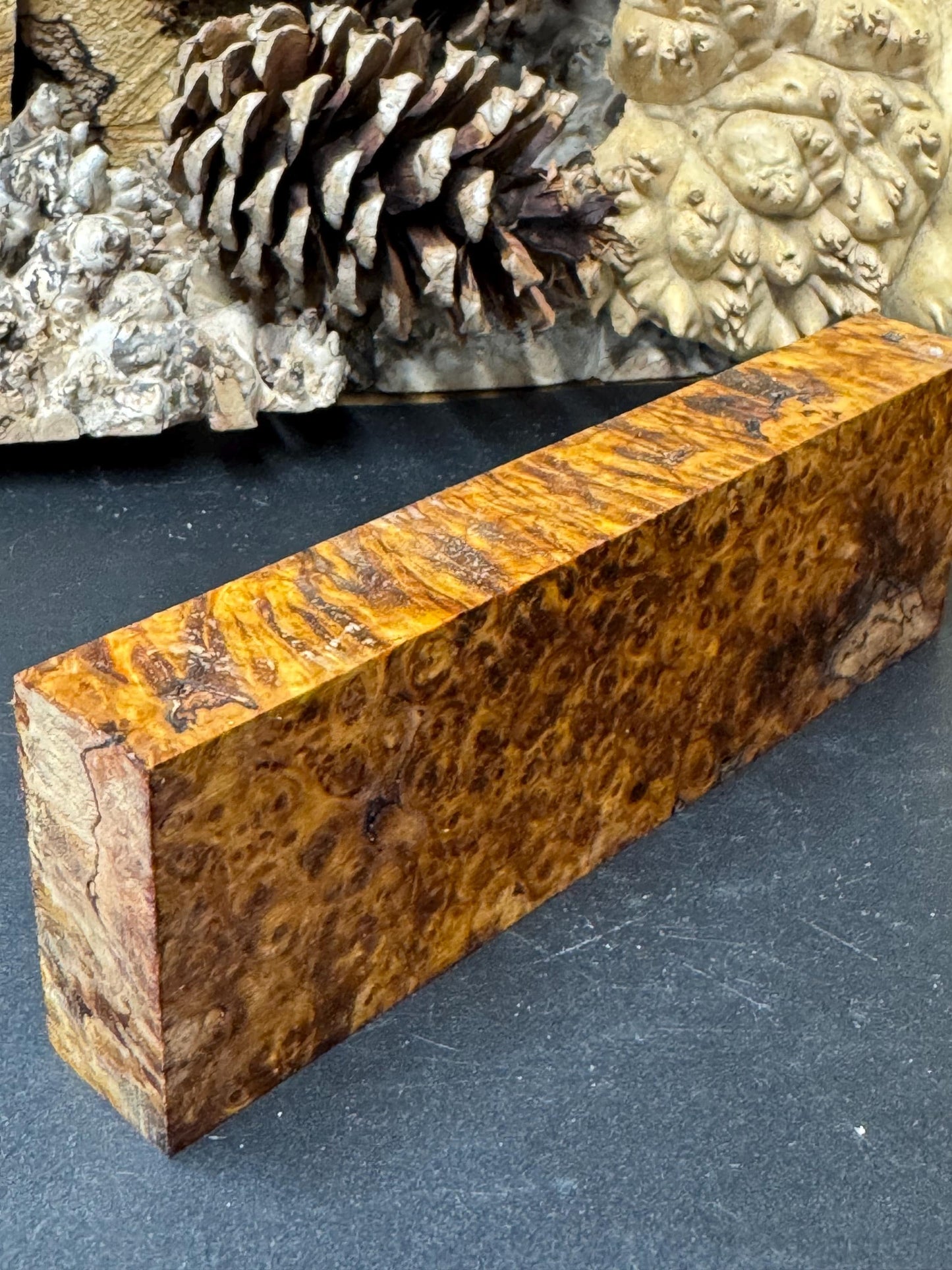 Stabilized Amboyna Burl Turning Block/ 1911 Grips / Knife Block AB11