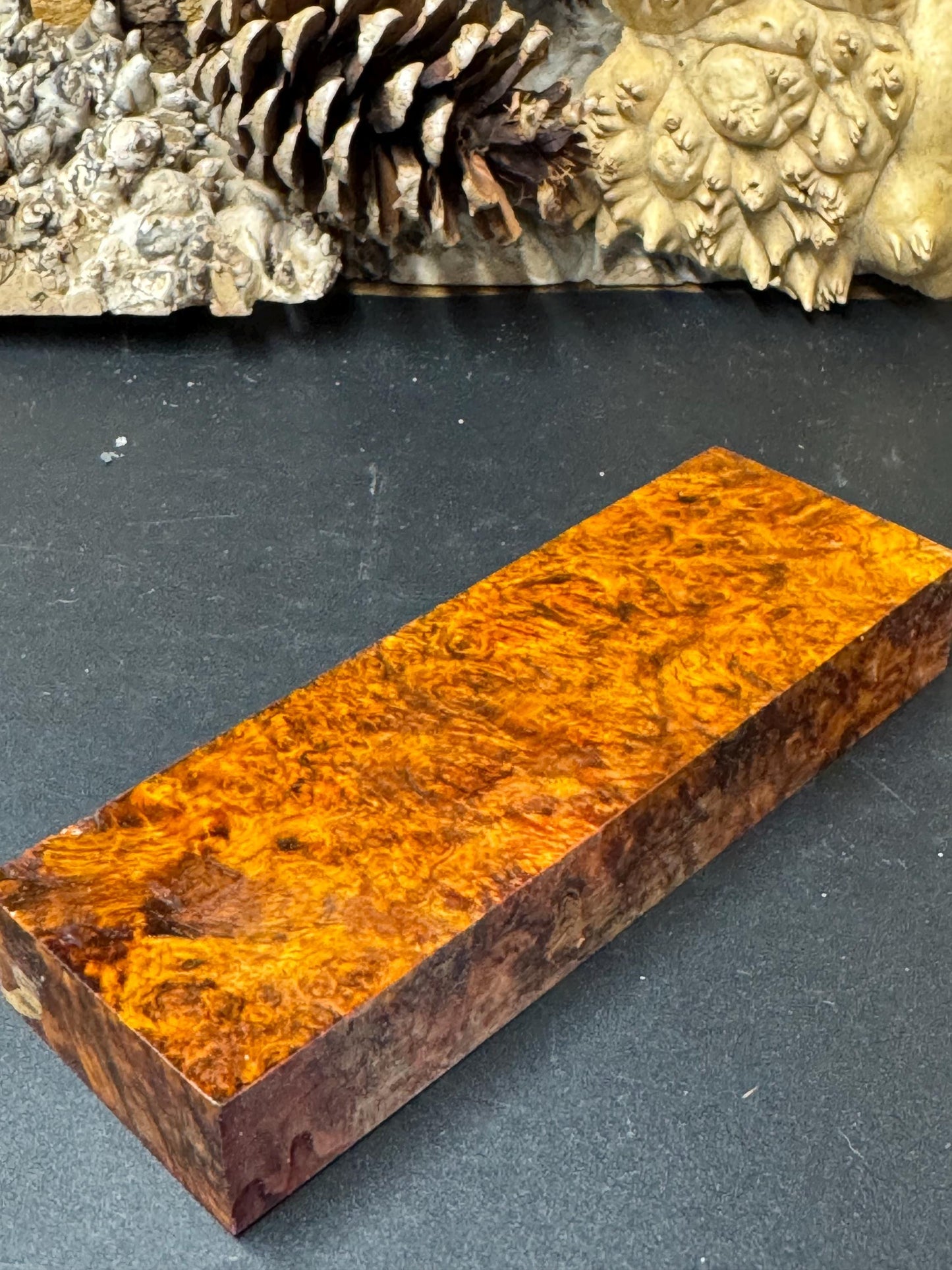 Stabilized Amboyna Burl Turning Block/ 1911 Grips / Knife Block AB12