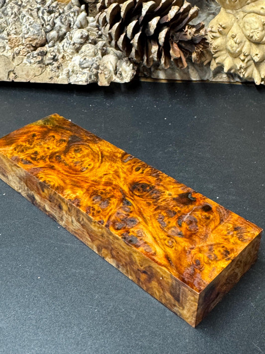 Stabilized Amboyna Burl Turning Block/ 1911 Grips / Knife Block AB13
