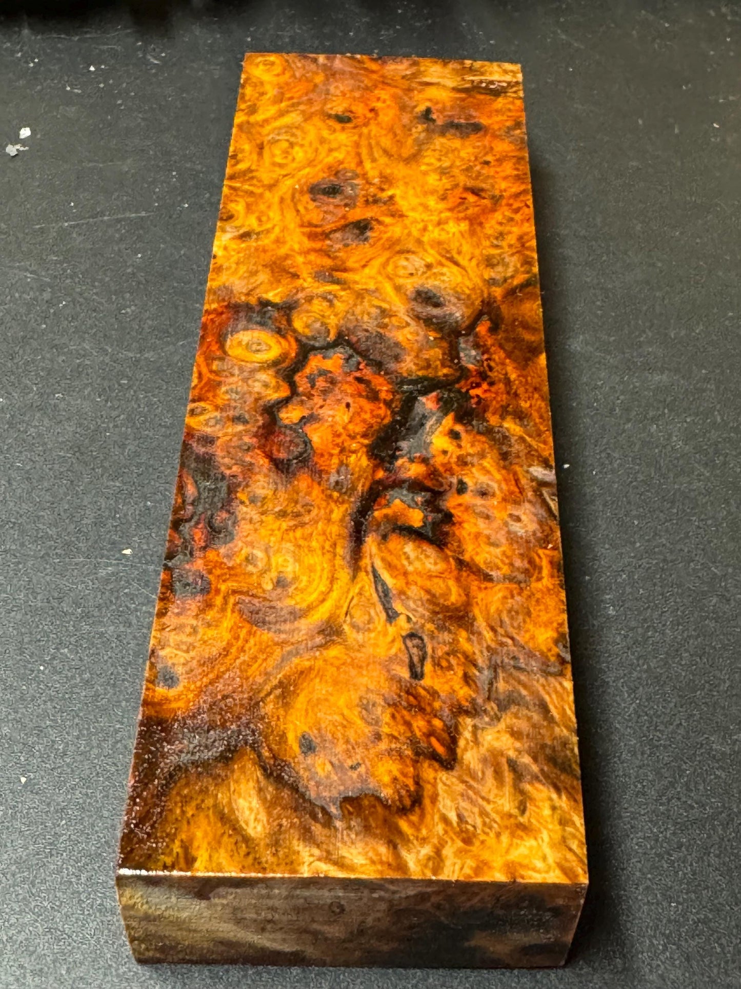 Stabilized Amboyna Burl Turning Block/ 1911 Grips / Knife Block AB13