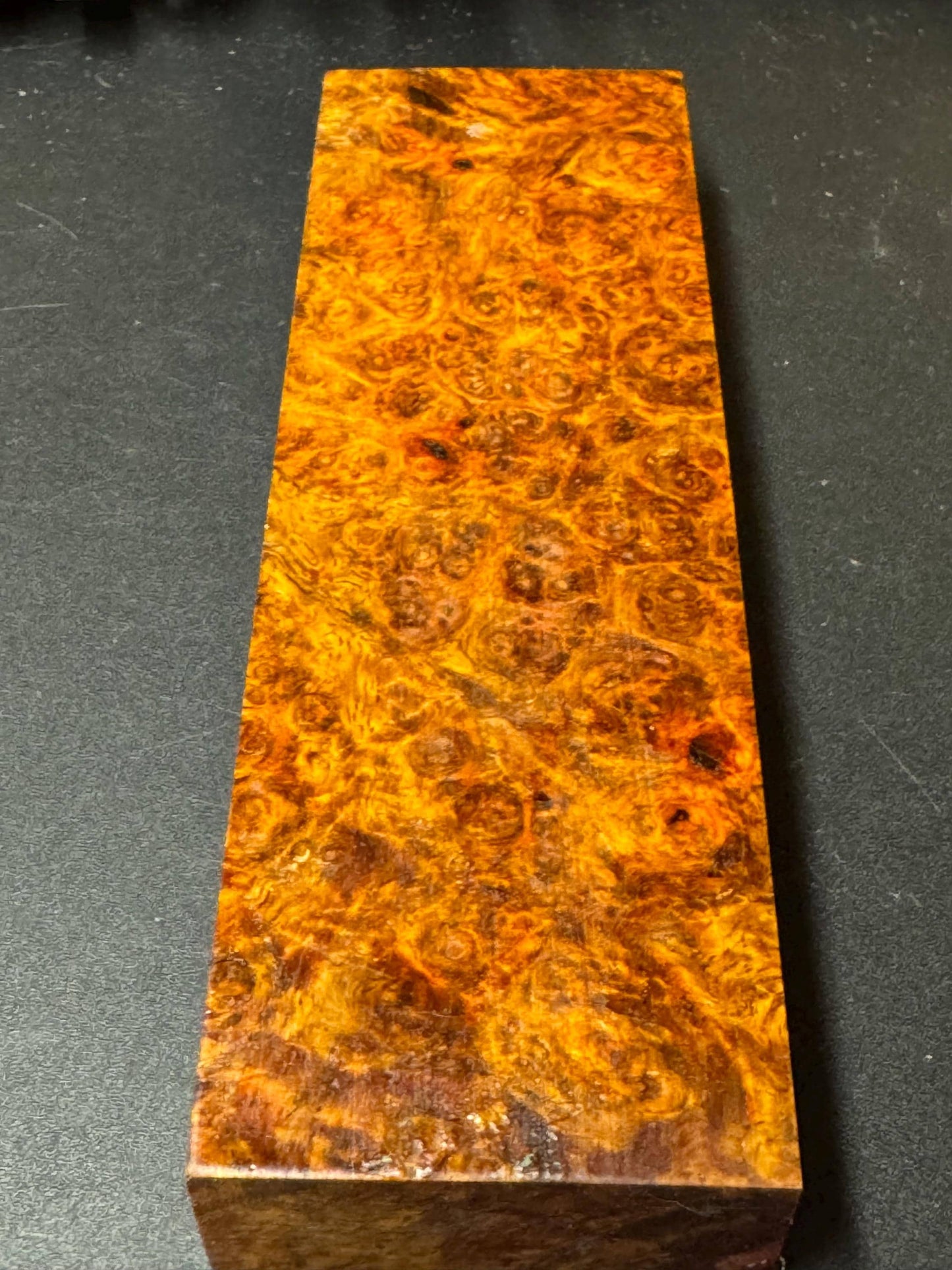 Stabilized Amboyna Burl Turning Block/ 1911 Grips / Knife Block AB14