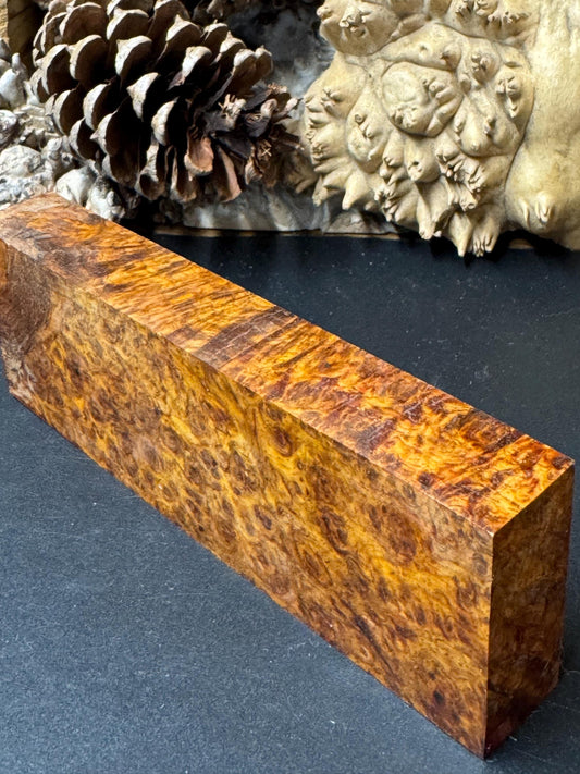 Stabilized Amboyna Burl Turning Block/ 1911 Grips / Knife Block AB14