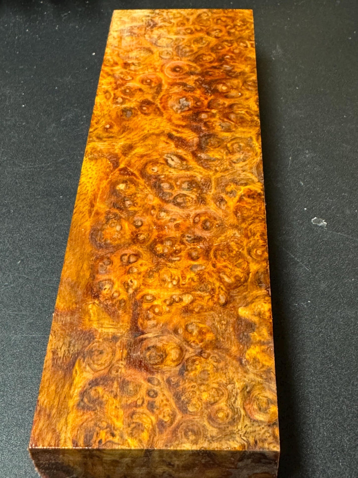 Stabilized Amboyna Burl Turning Block/ 1911 Grips / Knife Block AB15