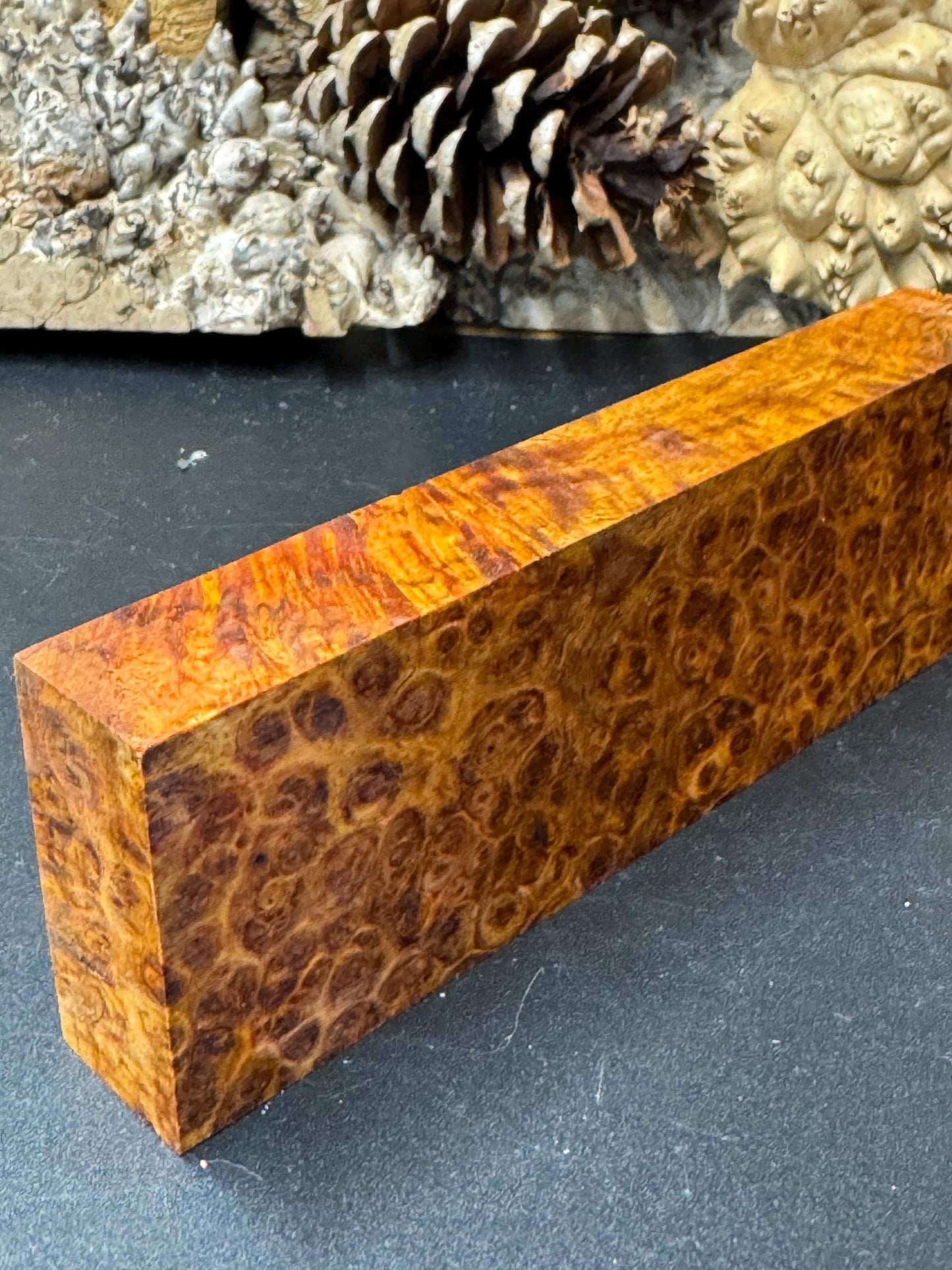 Stabilized Amboyna Burl Turning Block/ 1911 Grips / Knife Block AB15