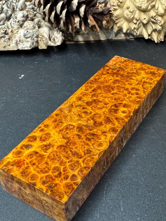 Stabilized Amboyna Burl Turning Block/ 1911 Grips / Knife Block AB15