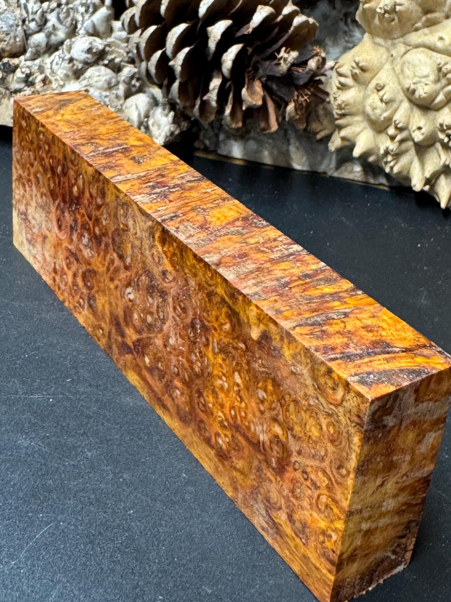 Stabilized Amboyna Burl Turning Block/ 1911 Grips / Knife Block AB15