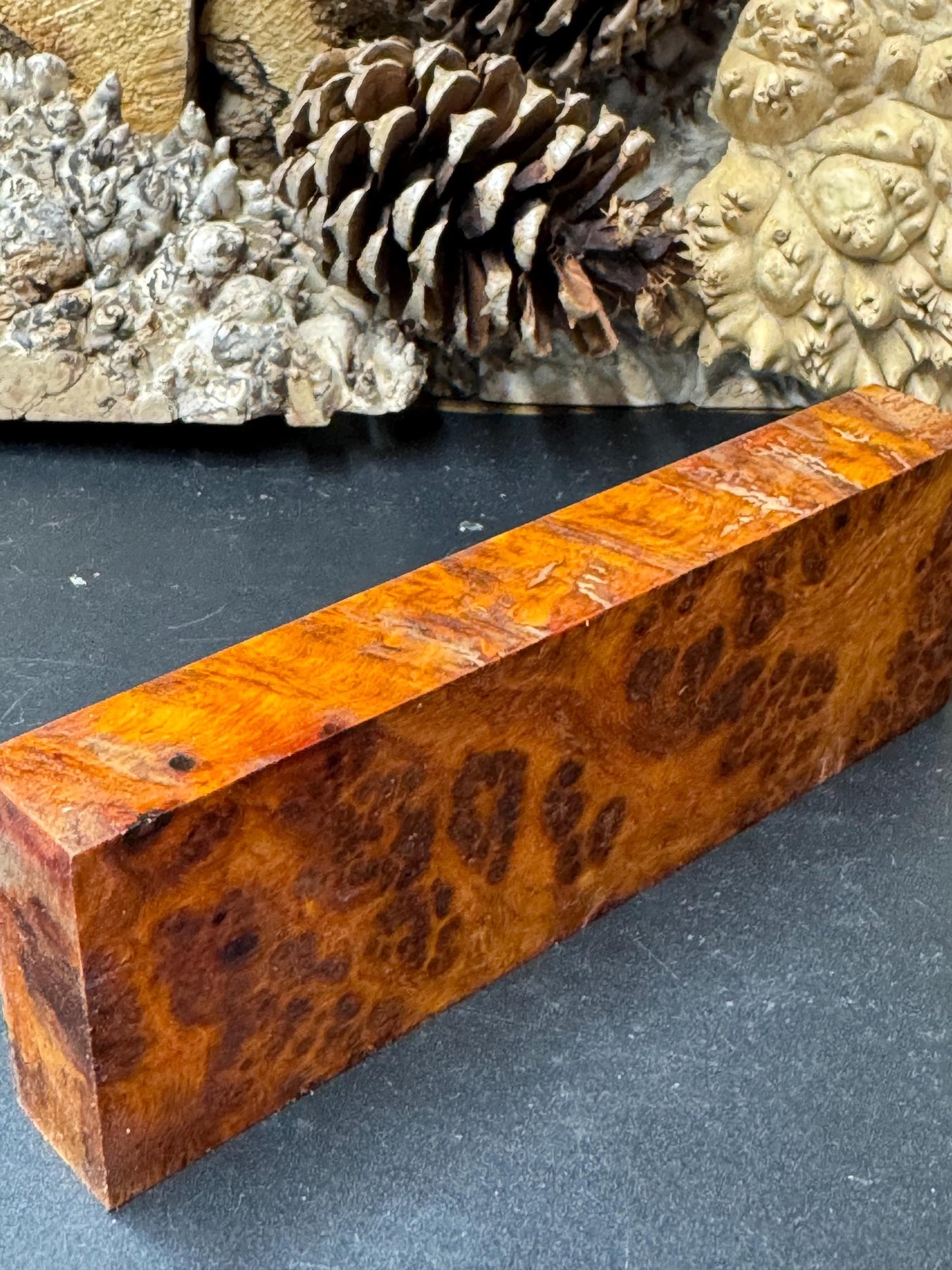 Stabilized Amboyna Burl Turning Block/ 1911 Grips / Knife Block AB18