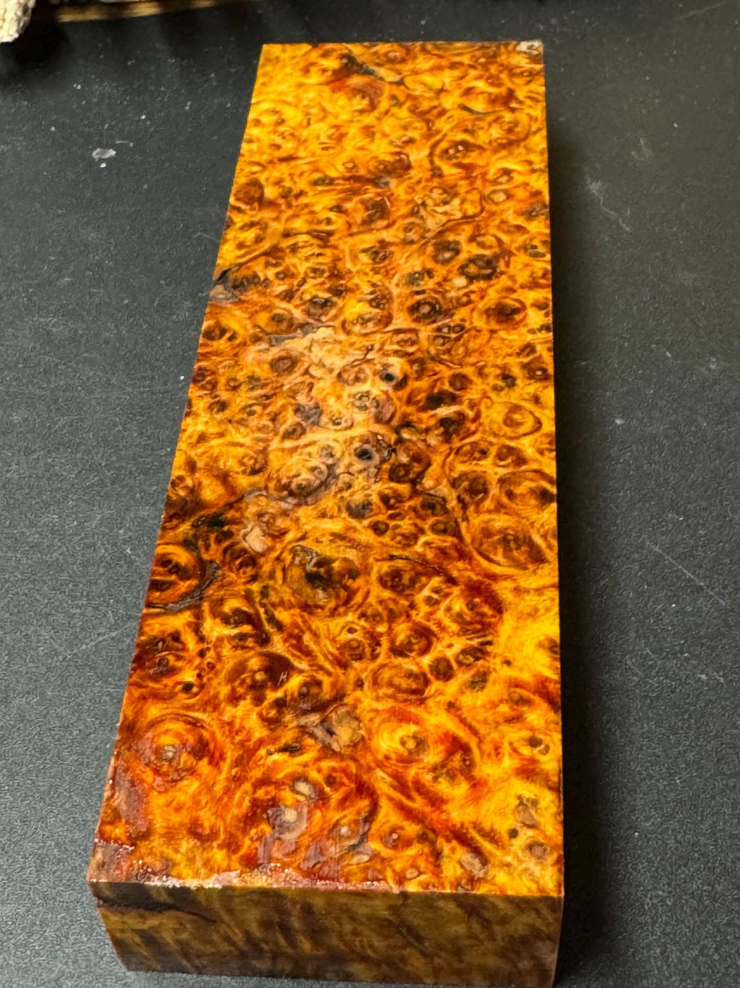 Stabilized Amboyna Burl Turning Block/ 1911 Grips / Knife Block AB19